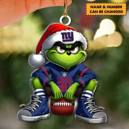 Discover Personalized New York Football Team Giants Christmas Ornament Holiday Gift Decor