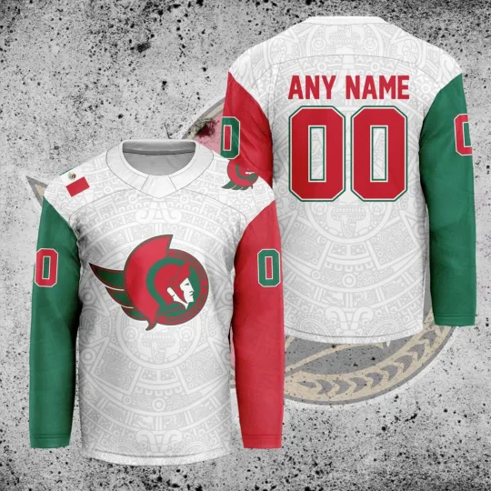Discover Personalized Ottawa Senators Mexican Heritage Hockey Shirt Men's Fan Gear Gift