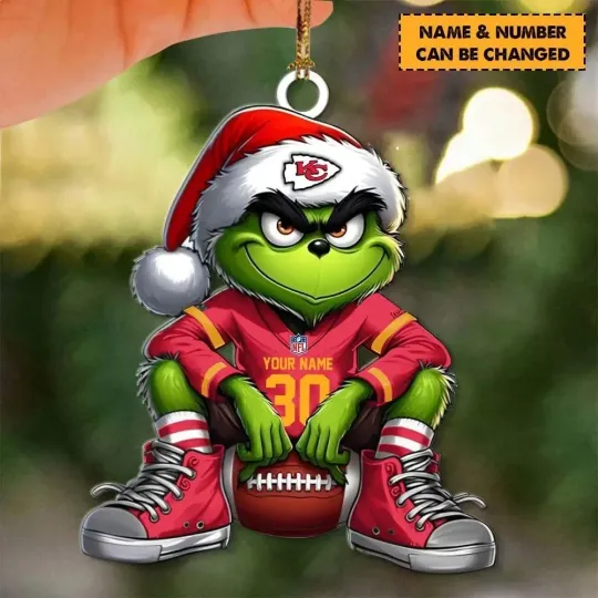 Discover Personalized Kansas City Football Team Chiefs Christmas Ornament Holiday Gift