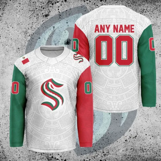 Discover Personalized Seattle Kraken Mexican Heritage Hockey Shirt Men's Fan Gear Gift