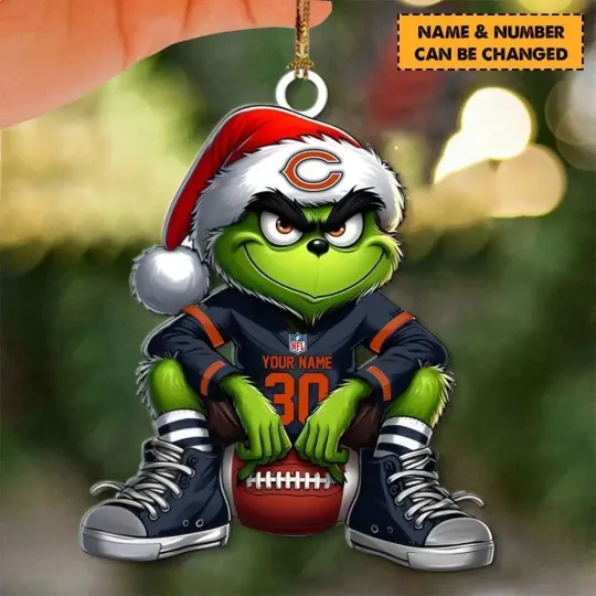 Discover Personalized Chicago Football Team Bears Christmas Ornament Holiday Gift Decor