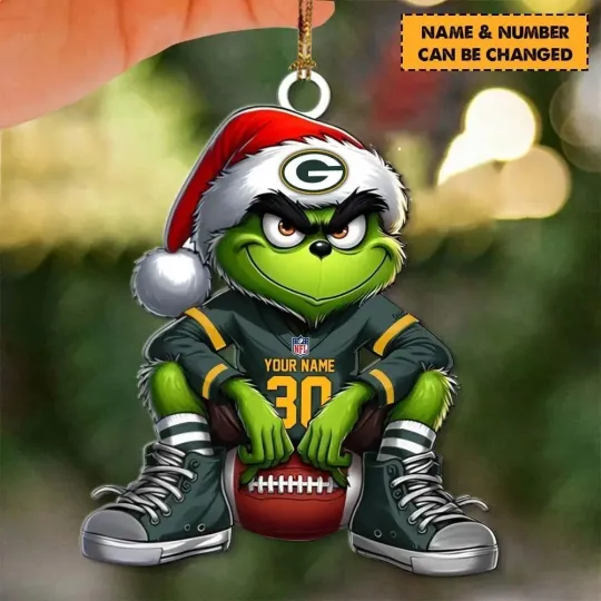 Discover Personalized Green Bay Football Team Packers Christmas Ornament Holiday Gift