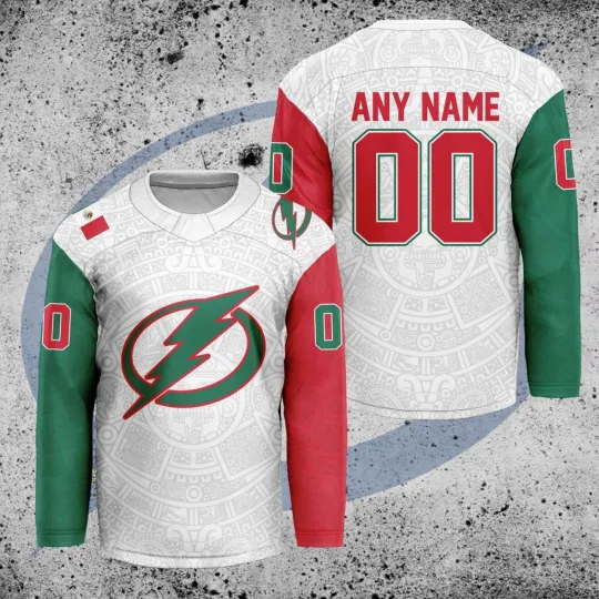 Discover Custom Tampa Bay Lightning Mexican Heritage Hockey Shirt Men's Fan Gear Gift
