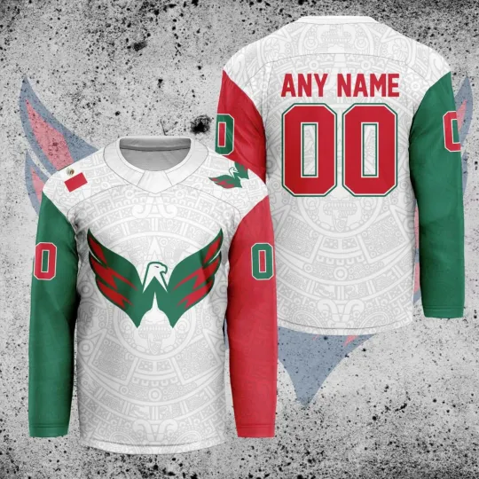 Discover Custom Washington Capitals Mexican Heritage Hockey Shirt Men's Fan Gear Gift