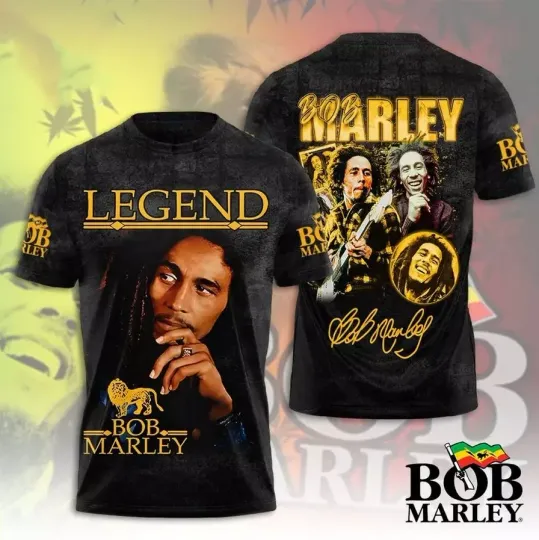 Bob Marley Legend Signature 3D T-Shirt