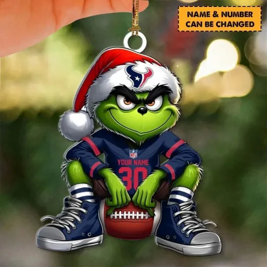 Discover Personalized Houston Football Team Texans Christmas Ornament Holiday Gift Decor