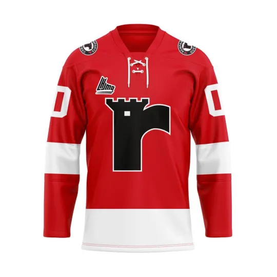 Discover Personalized Quebec Remparts Red Lace Hockey Shirt Men's Fan Gear Xmas Gift