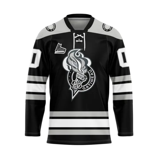 Discover Personalized Gatineau Olympiques Black Lace Hockey Shirt Men's Fan Gear Gift