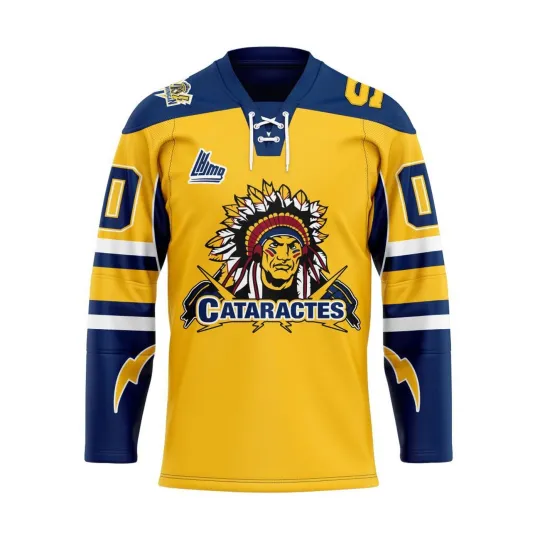 Discover Personalized Shawinigan Cataractes Yellow Lace Hockey Shirt Men's Fan Gear Gift