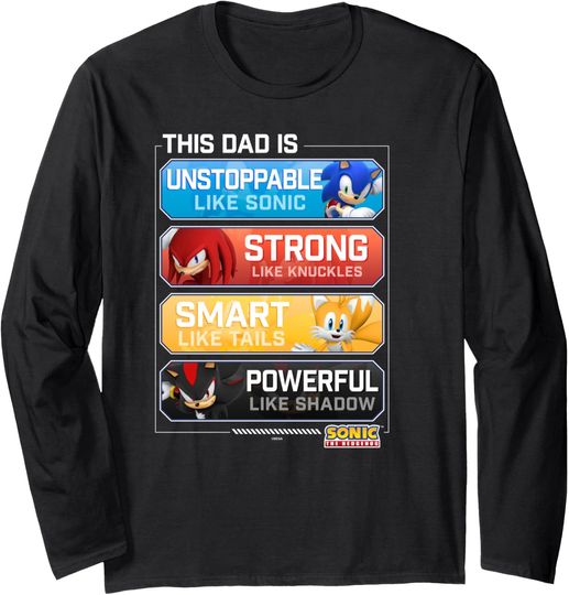 Discover Sonic The Hedgehog Father's Day Unstoppable Strong Smart Long Sleeve T-Shirt