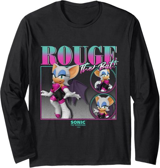 Discover Sonic The Hedgehog Rouge The Bat Vintage Portrait Long Sleeve T-Shirt