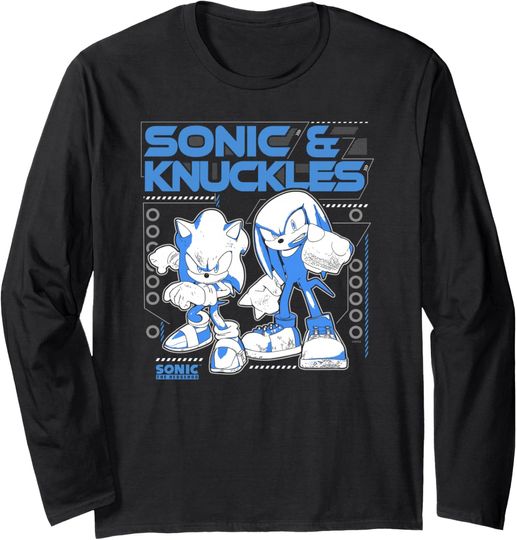 Discover Sonic The Hedgehog Sonic & Knuckles Teamup Distressed Long Sleeve T-Shirt