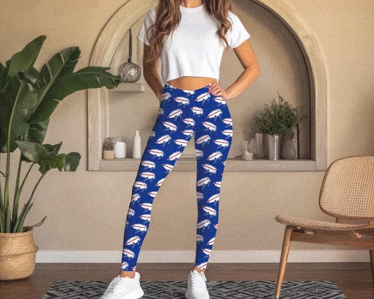 Discover Buffalo Pattern Leggings with Buffalo Football Print for Women