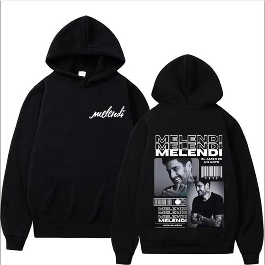 Discover Rapper Melendi Tour New Album Graphic Hoodie Men Women Fashion Vintage Pop Music Sweatshirts Male Hip Hop Loose Pullover Hoodies