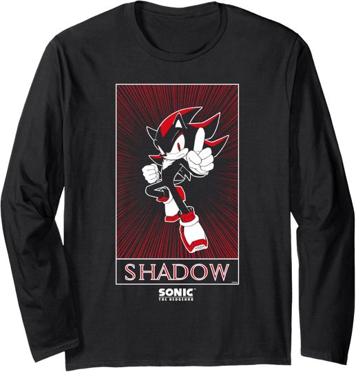 Discover Sonic The Hedgehog Shadow Vintage Tarot Card Style Poster Long Sleeve T-Shirt