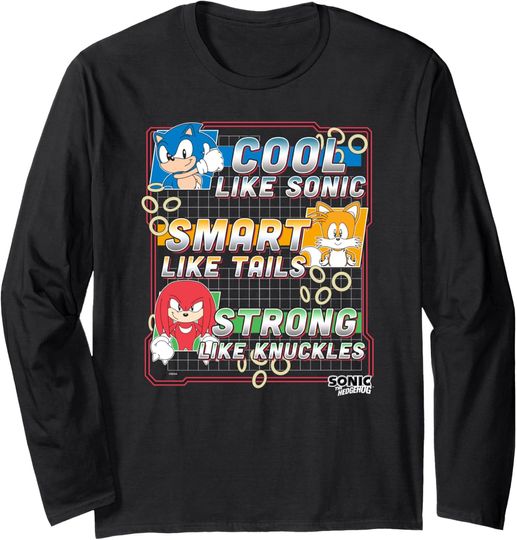 Discover Sonic The Hedgehog Father's Day Cool Smart & Strong Dad Long Sleeve T-Shirt