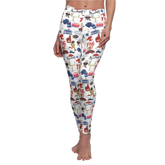 Discover Buffalo Football Leggings with Stadium Icons Design for Buffalo Lovers