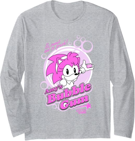 Discover Sonic The Hedgehog Amy's Bubble Gum Sweet And Fresh Retro Long Sleeve T-Shirt