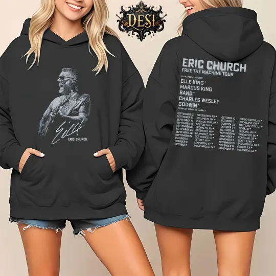 Discover E Church Free the Machine Tour 2025 Music Concert Hoodie