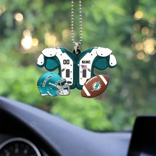 Discover Personalized Miami Football Team Dolphins Christmas Ornament Holiday Gift