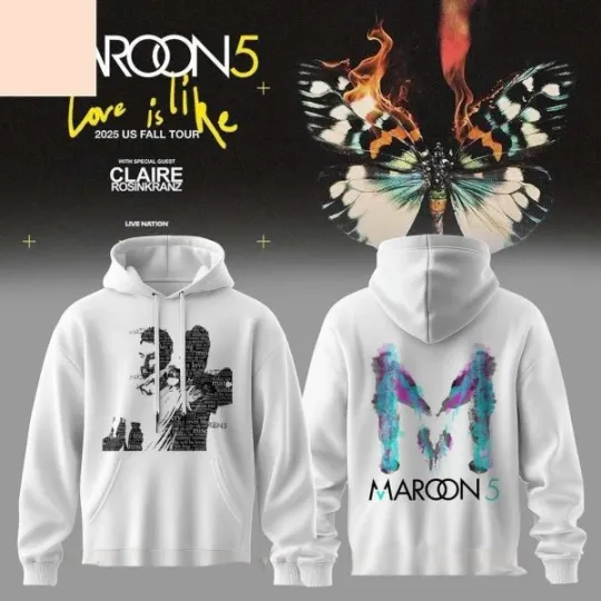 Discover NEW! Limited Edition Maroon 5 Love Is Like Tour 2025 Hoodie All Size S-4XL