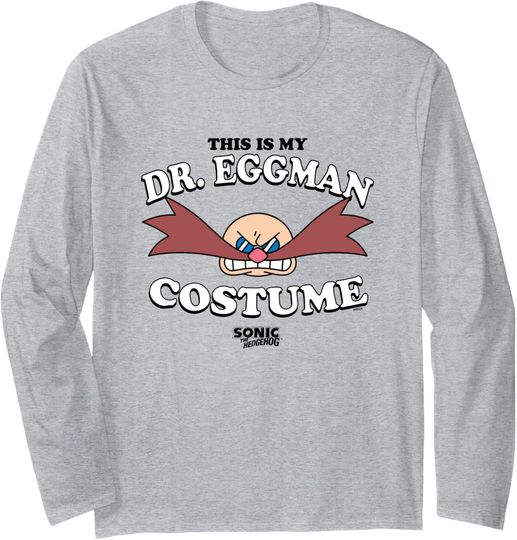 Discover Sonic The Hedgehog Halloween This Is My Eggman Retro Costume Long Sleeve T-Shirt
