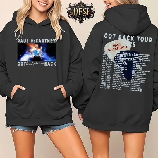 P mccartney Got Back Tour Dates 2025 Inspired Unisex Hoodie