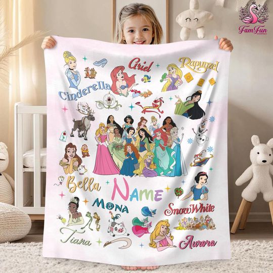 Discover Personalized Disneyworld Princess Blanket, Disneyland Castle Princess Blanket