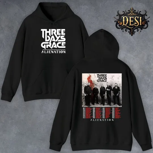 Discover Alienation 2025 Tour Three Days Grace Inspired Double Sided Hoodie