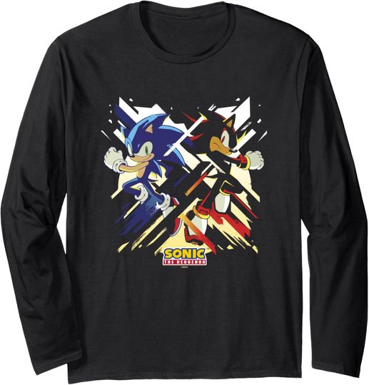 Discover Sonic The Hedgehog Sonic & Shadow Epic Logo Long Sleeve T-Shirt