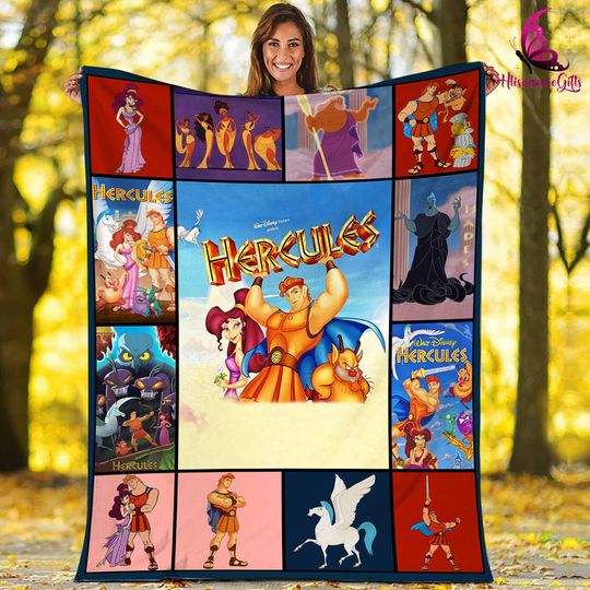 Hercules Fleece Blanket | Hercules Megara Hades Fleece Blanket For Bed Couch Sofa