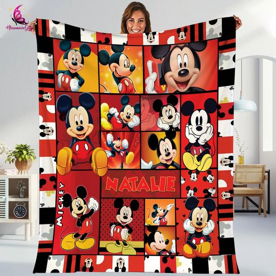 Discover Personalized Mickey Mouse Blanket, Disneyland Mickey Blanket, Mickey Fleece Blanket