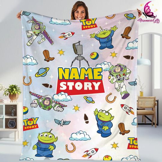 Discover Personalized Toy Story Fleece Blanket, Disneyland Blanket, Buzz Lightyear