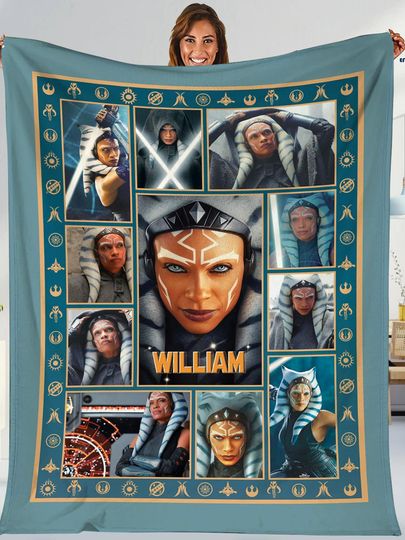 Discover Custom Name Ahsoka Movie Blanket | The Mandalorian Ahsoka Tano Fleece Blanket