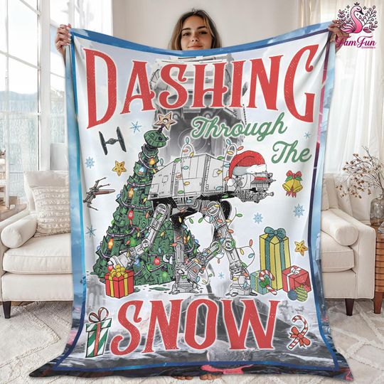 Discover Dashing Through The Snow Christmas Blanket, Disneyland StarWars Parody Christmas Blanket