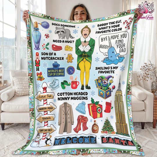 Discover Christmas Movies Blanket, Funny Retro Holiday Family