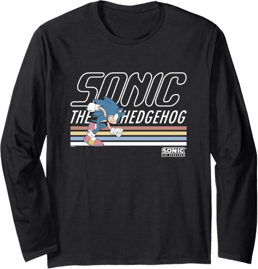 Discover Sonic The Hedgehog Colorful Stripes Epic Run Vintage Long Sleeve T-Shirt