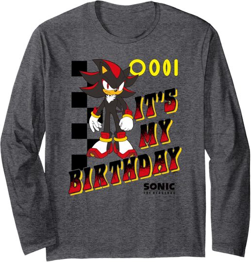 Discover Sonic The Hedgehog Shadow It's My Birthday Big Chest Logo Long Sleeve T-Shirt
