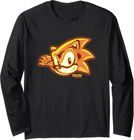 Discover Sonic The Hedgehog Halloween Sonic Pumpkin Head Chest Logo Long Sleeve T-Shirt