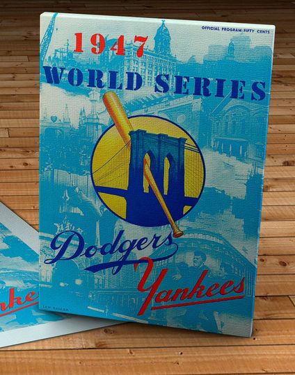 1947 Vintage New York Yankees - Brooklyn Dodgers - World Series Program - Canvas Gallery Wrap