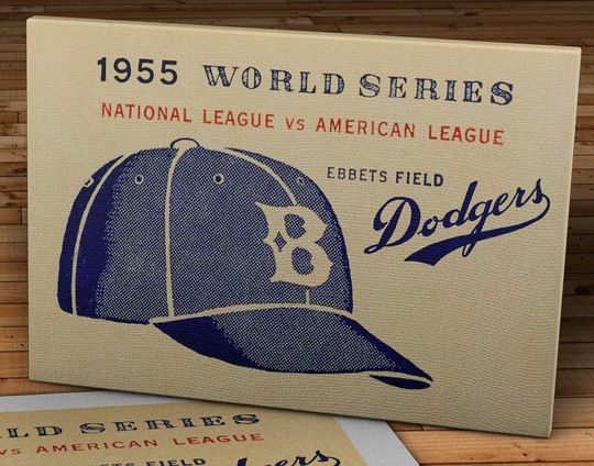 1955 Vintage Brooklyn Dodgers - World Series - Ebbets Field - Canvas Gallery Wrap