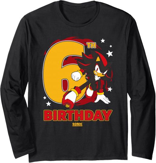 Discover Sonic The Hedgehog Epic Shadow 6th Birthday Big Chest Logo Long Sleeve T-Shirt