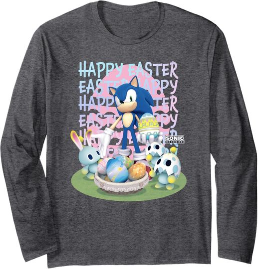 Discover Sonic The Hedgehog Happy Easter Sonic Egg Speed Big Logo Long Sleeve T-Shirt