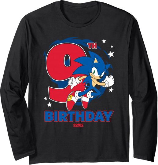 Discover Sonic The Hedgehog Epic Sonic 9th Birthday Big Chest Logo Long Sleeve T-Shirt