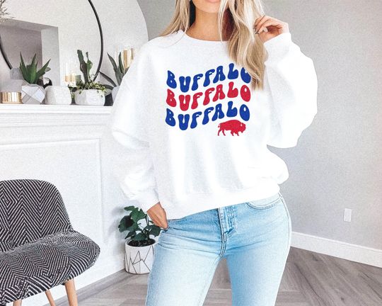 Discover Buffalo 3 Sweatshirt | Buffalo Football Fan Sweater | Let's Go Buffalo Mafia | 716 Buffalo Gift | WNY New York