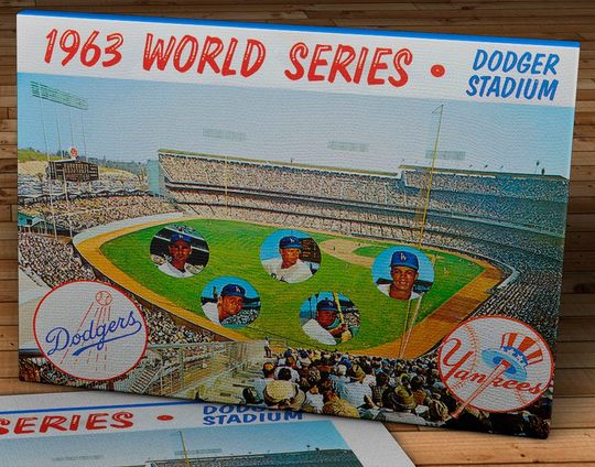 1963 Vintage Los Angeles Dodgers - New York Yankees World Series Program - Canvas Gallery Wrap
