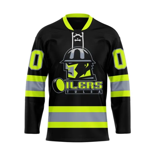 Personalized Tulsa Oilers Special Firefighters Lace Hockey Shirt Men's Fan Gear