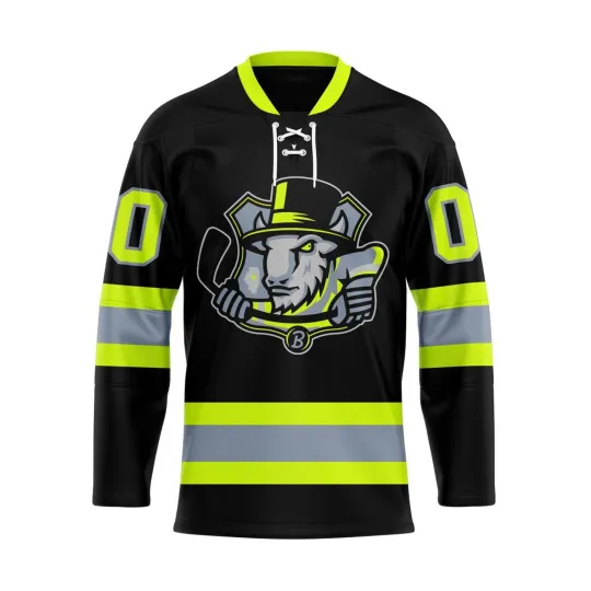 Discover Personalize Bloomington Bison Firefighters Lace Hockey Shirt Men's Fan Gear Gift