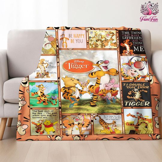 Discover Tigger Blanket | Winnie The Pooh Tigger Fleece Blanket | Winnie The Pooh Birthday Gifts | Tigger Christmas Gifts | Pooh Bear Blanket