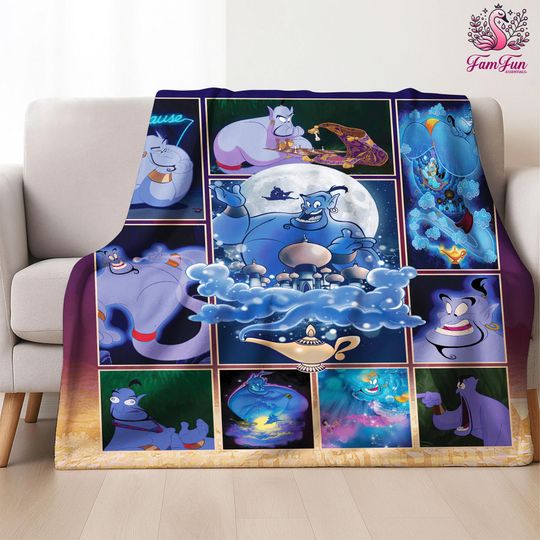 Aladdin Genie Blanket | Aladdin Magic Blanket Genie Princess Jasmine Blanket